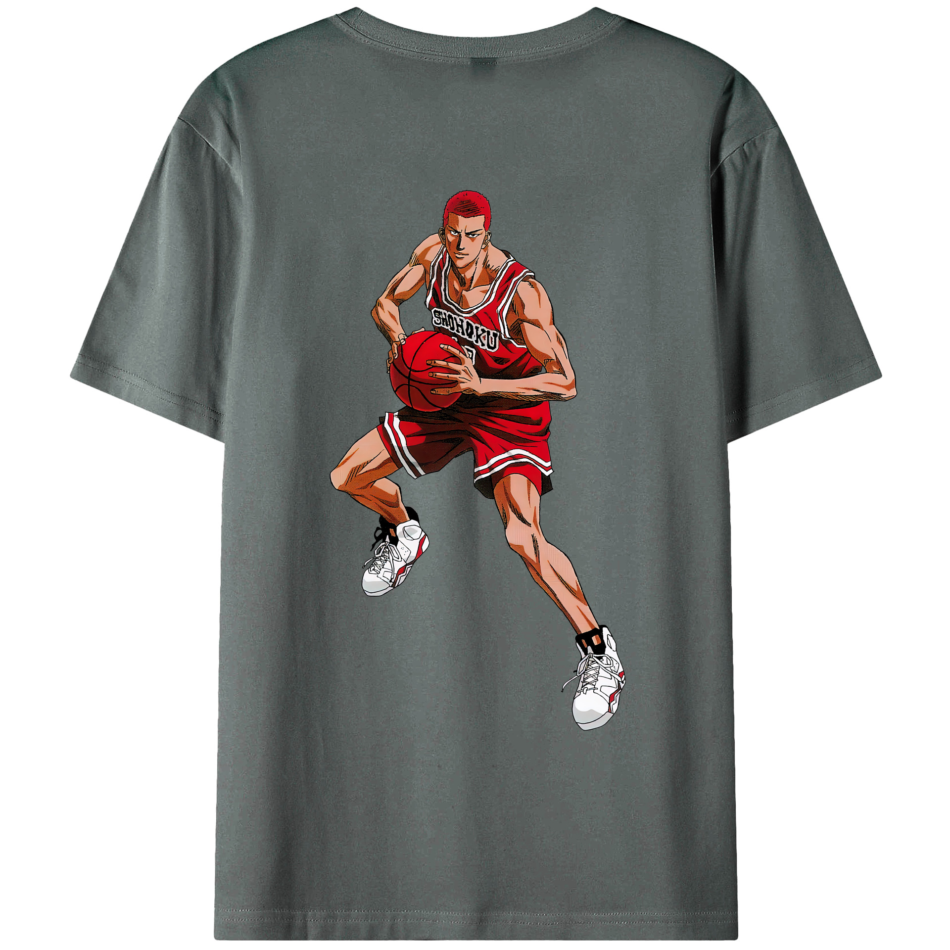 （画像用） SLAM DUNK／スラムダンク 綿100％ メンズ半袖Tシャツ（バックプリント） 通気性